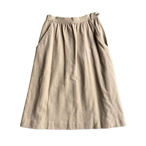 Evan Pinecone 70’s Vintage wool midi skirt tan women’s size 10
